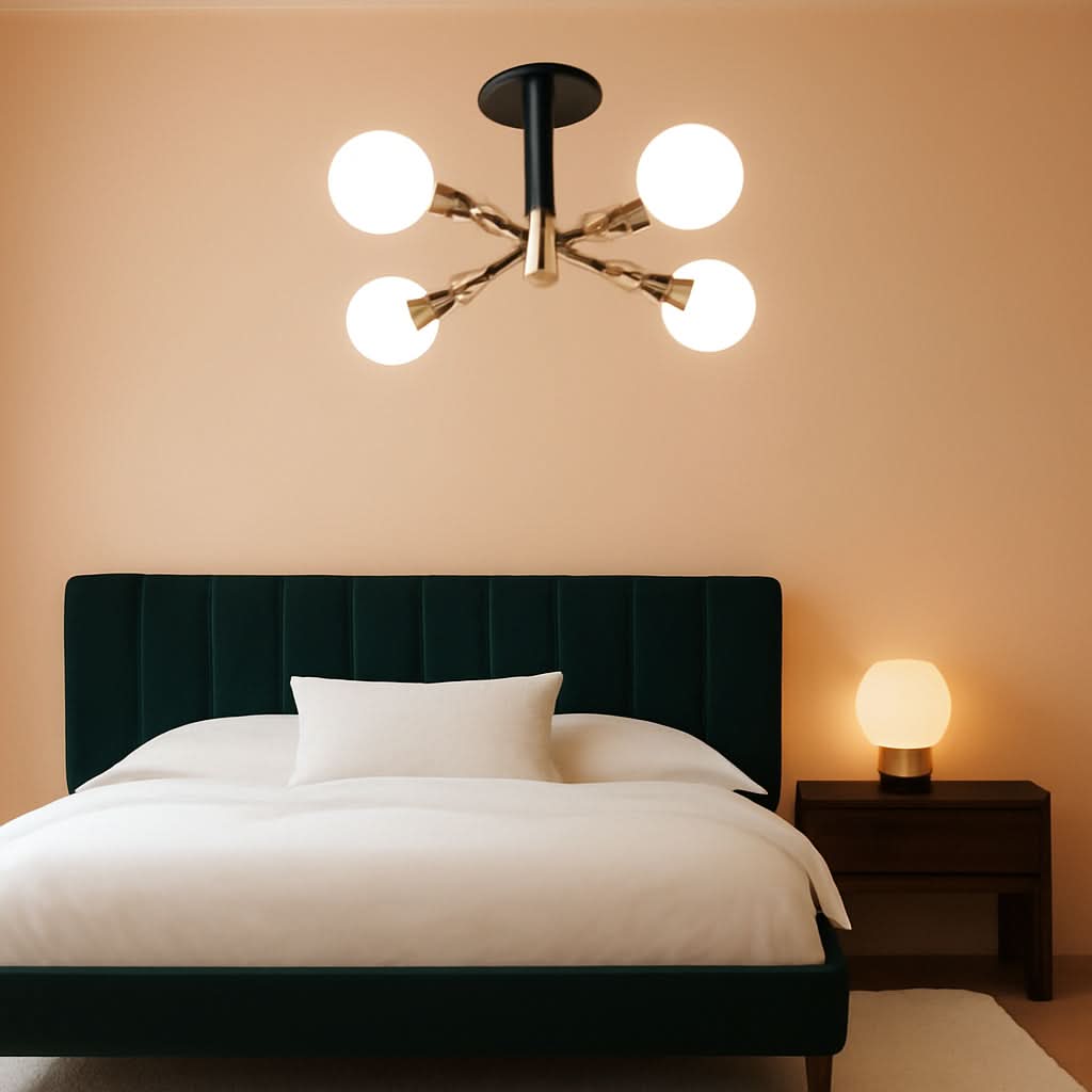 Black Gold Sputnik Chandelier Ceiling Light Modern