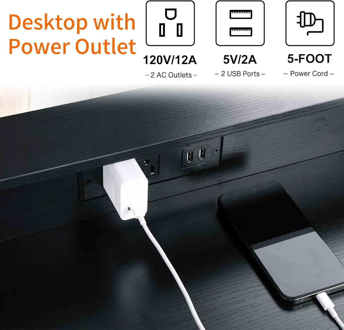 Black LED Dresser With 9 Drawers And USB Charging Station