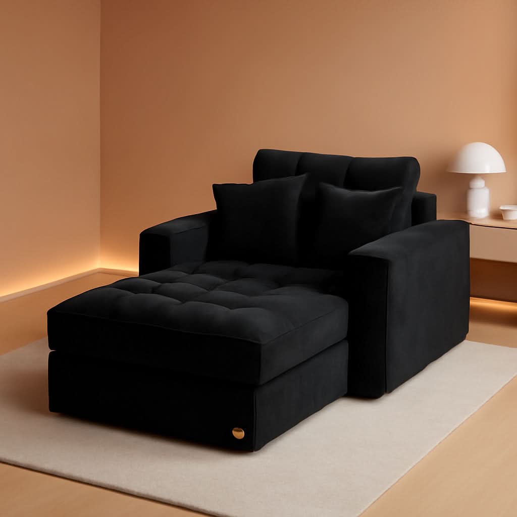 Black Luxurious Modular Sectional Sofa With Chaise