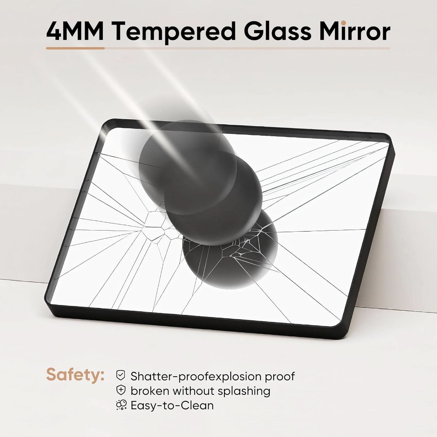 Black Metal Framed Vanity Mirror 30x22 Inch Over Sink