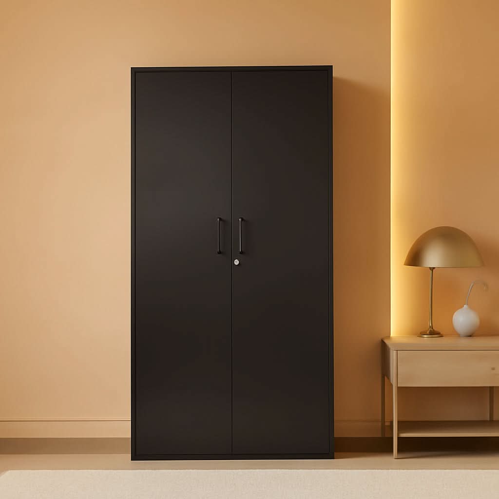 Black Metal Storage Cabinet With Lock For Office Industrial
