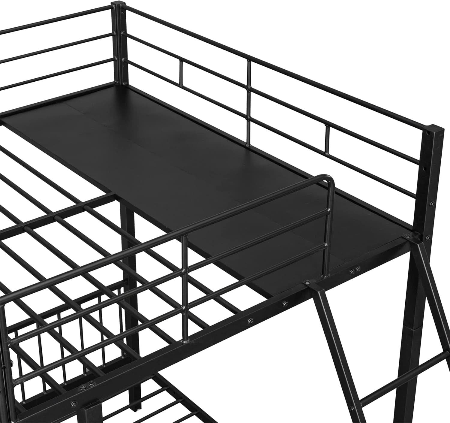 Black Metal Triple Bunk Bed With Drawers Full Over Twin Bunk Beds