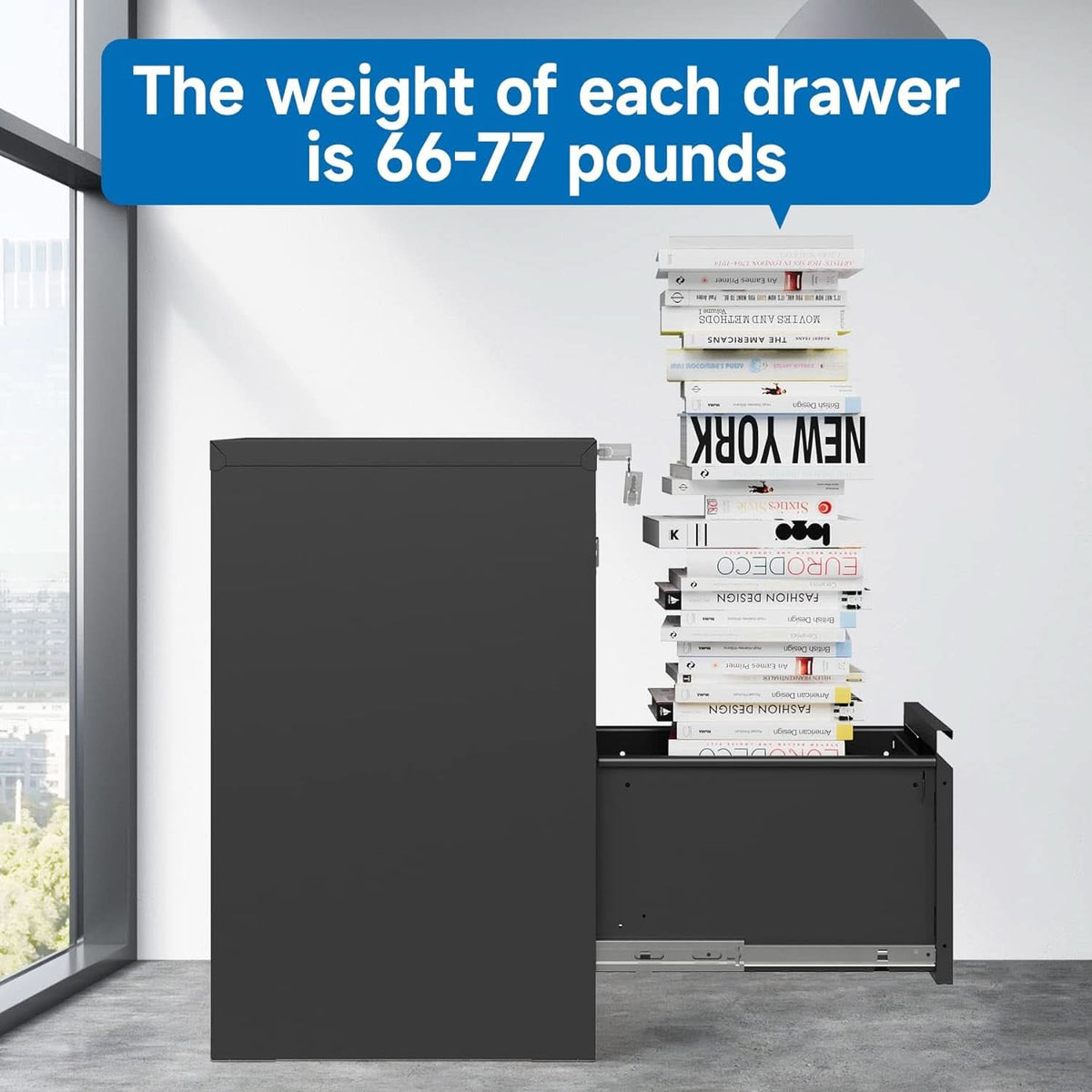 Black Metal Vertical File Cabinet With Lock 2 Drawers