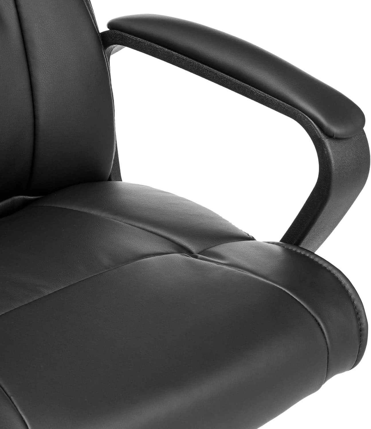 Black Office Chair With Padded Armrests Height Adjustable