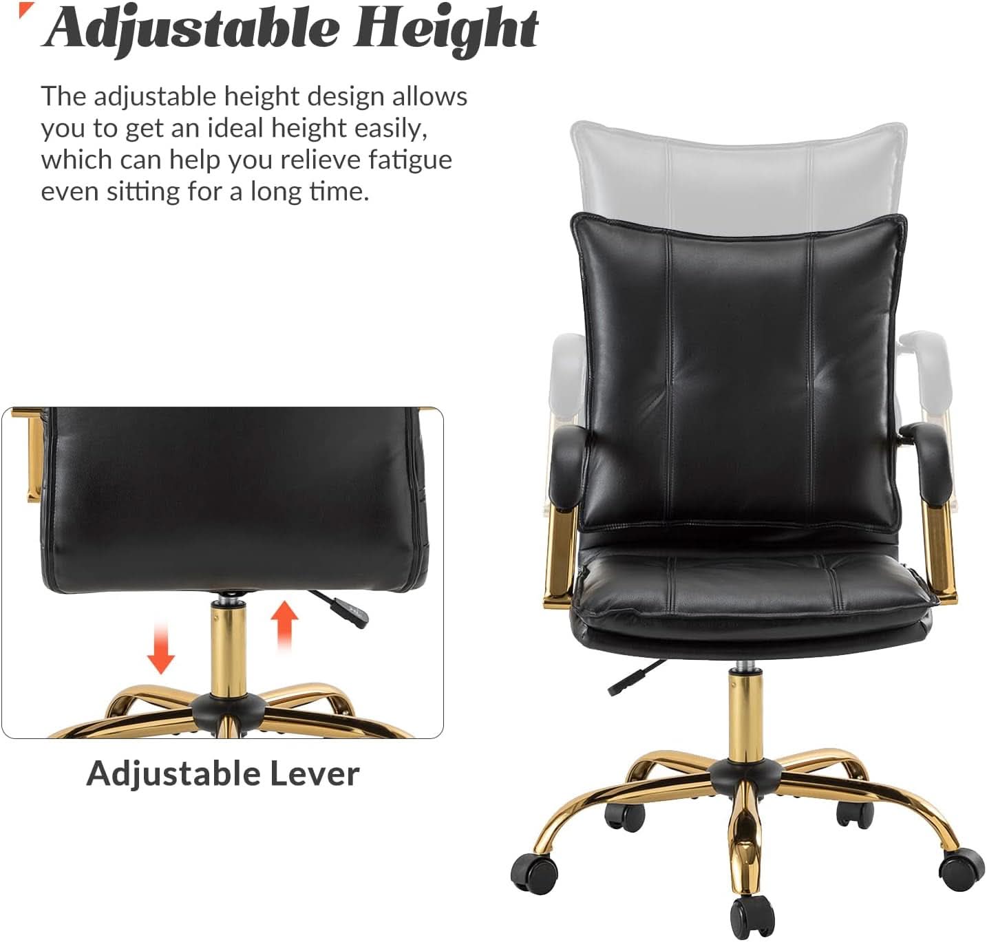 Black Office Desk Chair With Adjustable Height Elegant