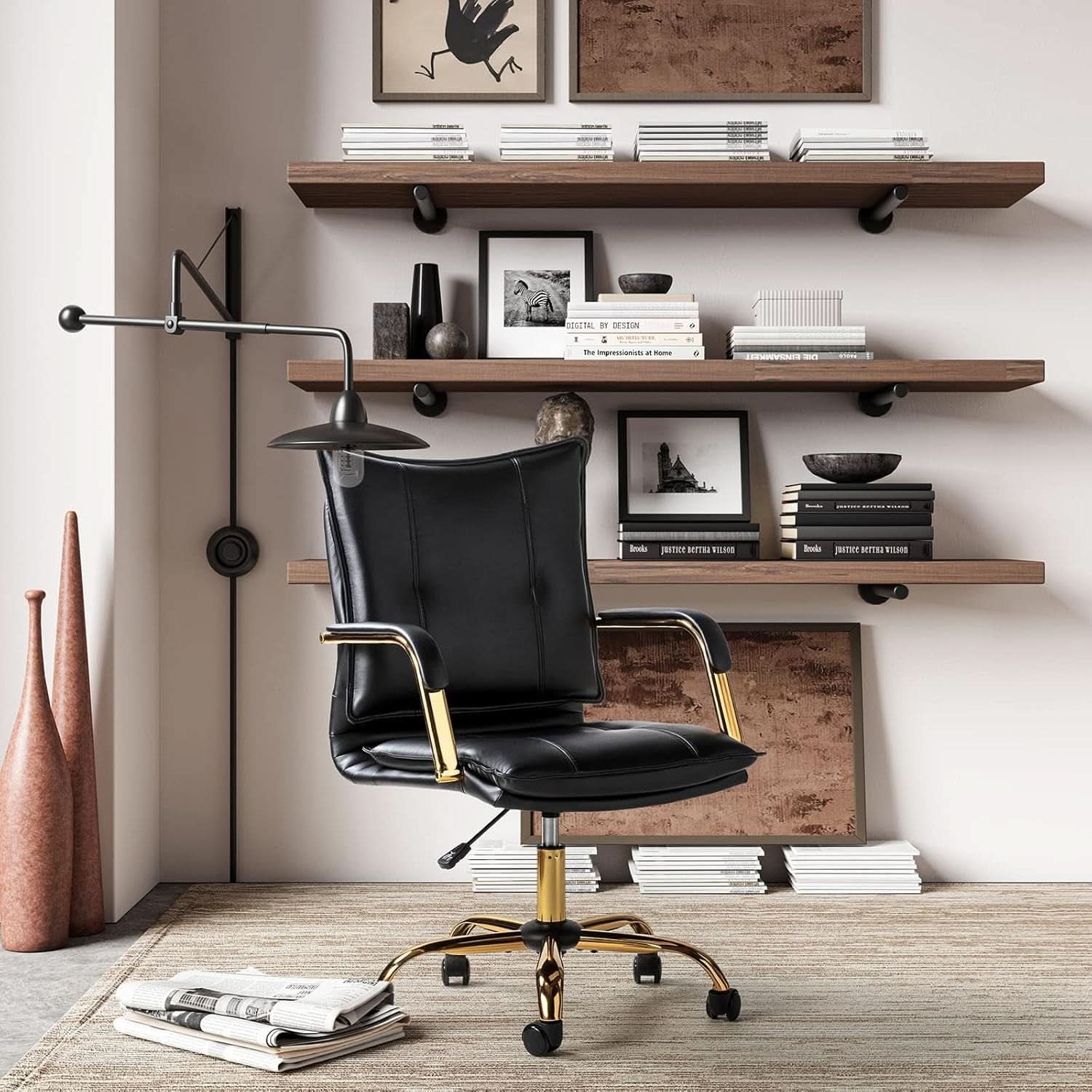 Black Office Desk Chair With Adjustable Height Elegant