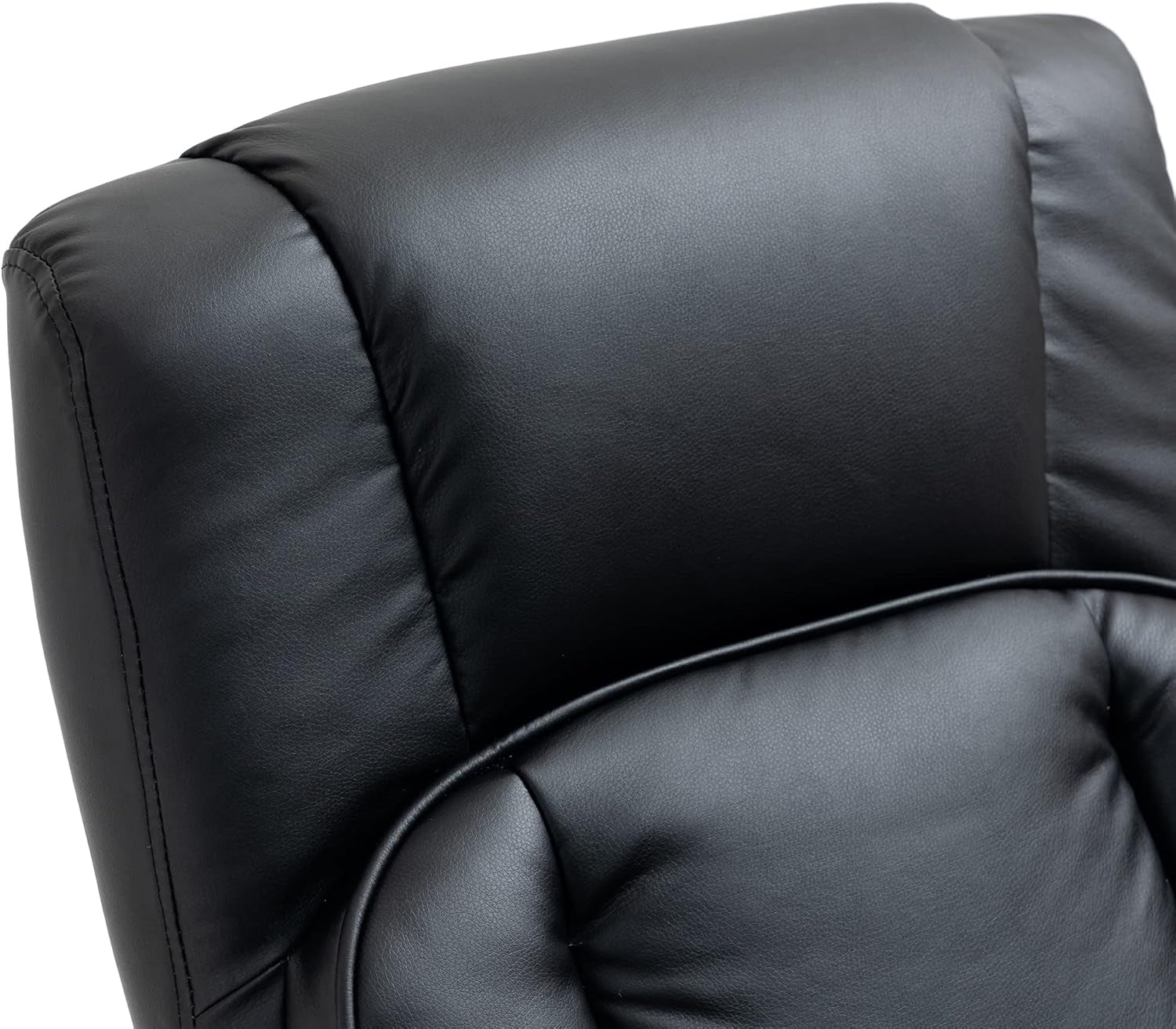 Black PU Leather Swivel Recliner With Ottoman Footrest