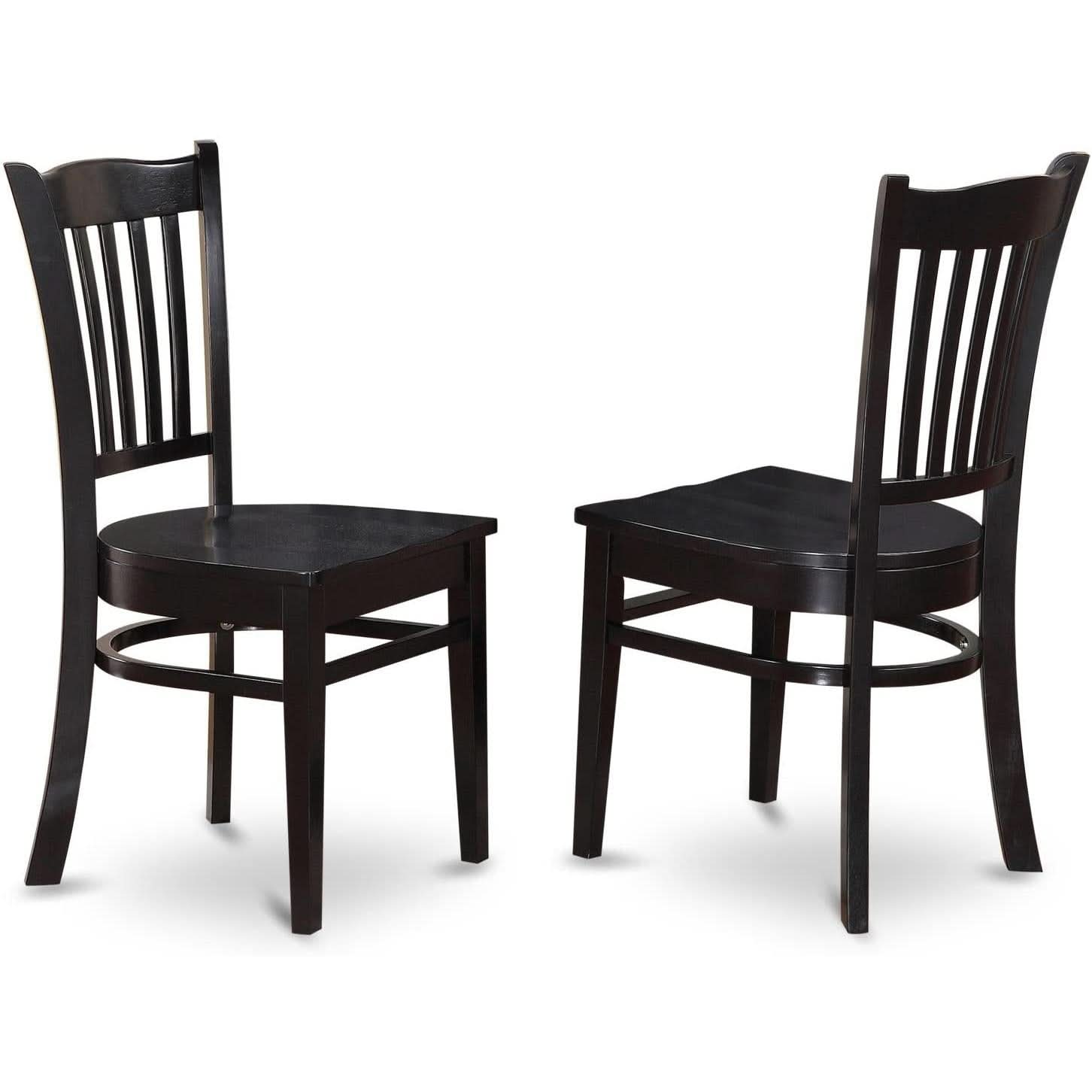 Black Round Dining Table Set 3 Piece Wood Dining Chairs