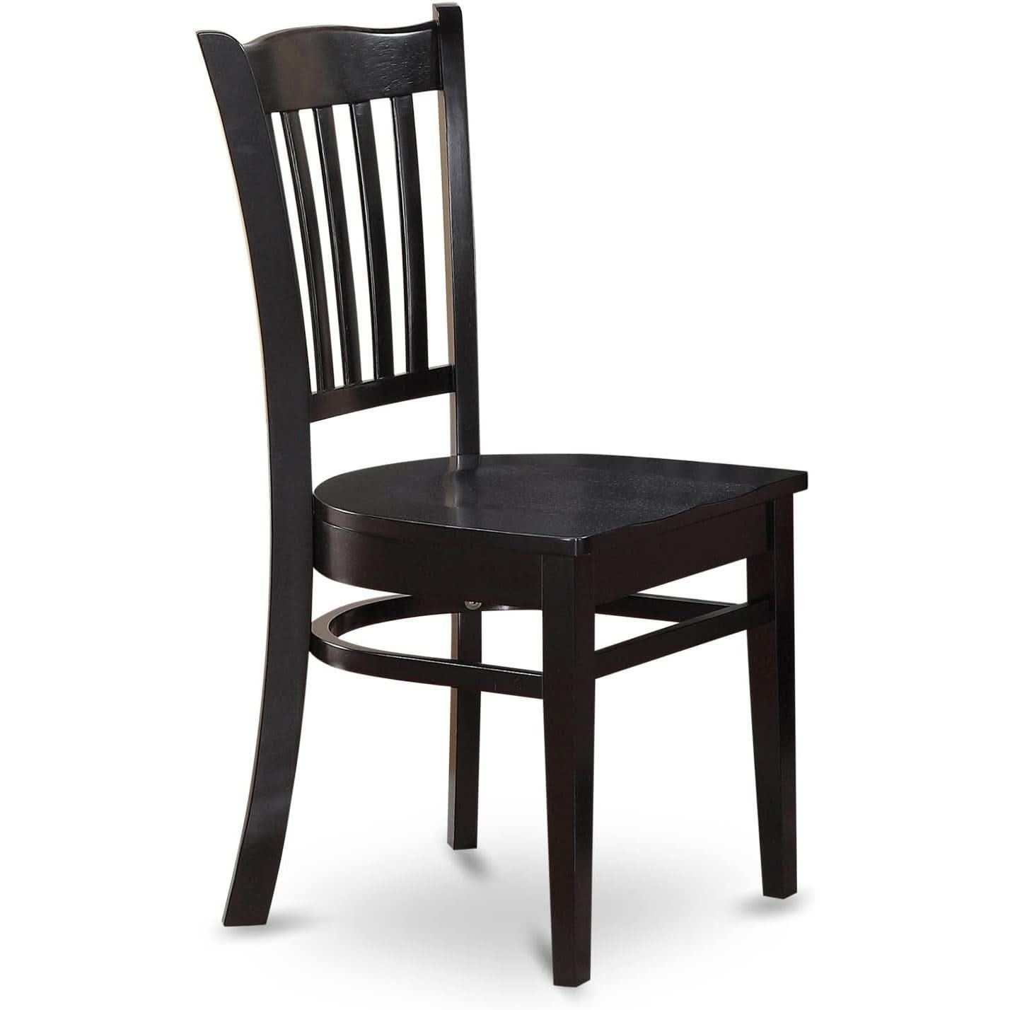 Black Round Dining Table Set 3 Piece Wood Dining Chairs