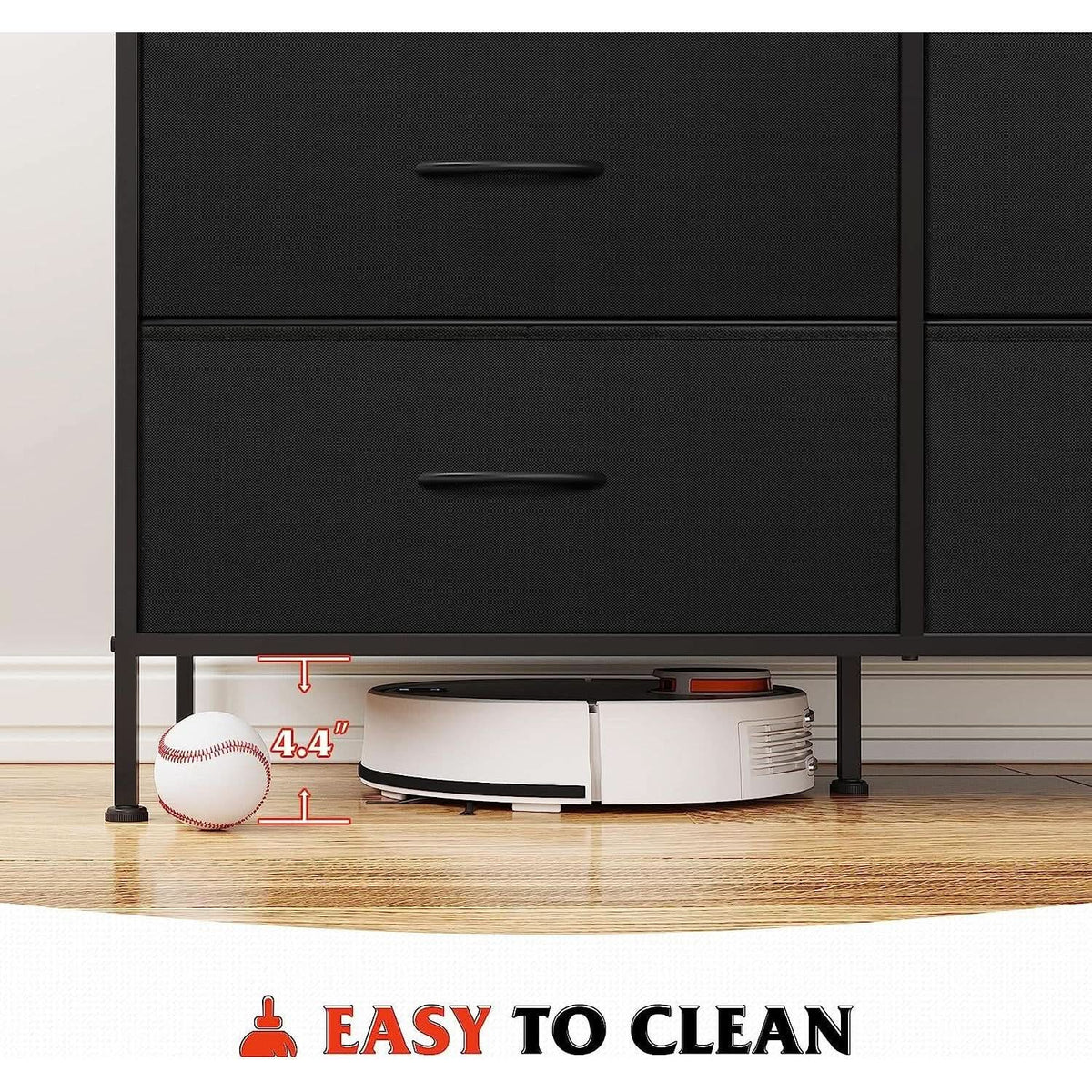Black Rustic Dresser With TV Stand And Six Drawers
