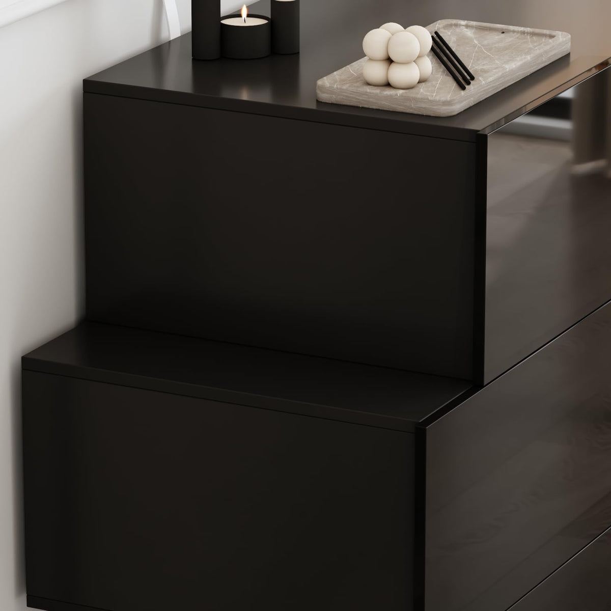 Black Six Drawer Dresser For Bedroom Organization Storage