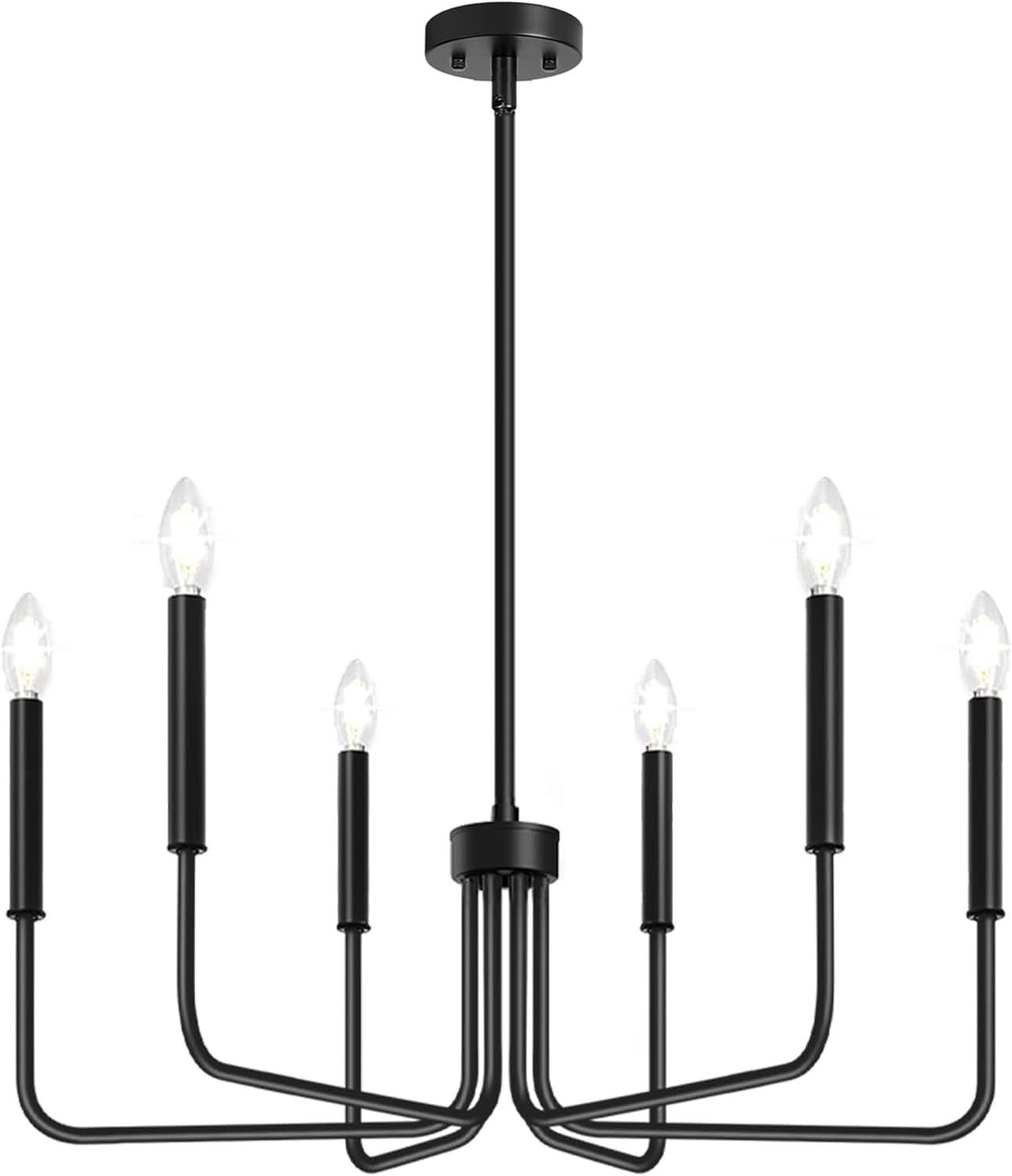 Black Six Light Farmhouse Chandelier For Dining Room
