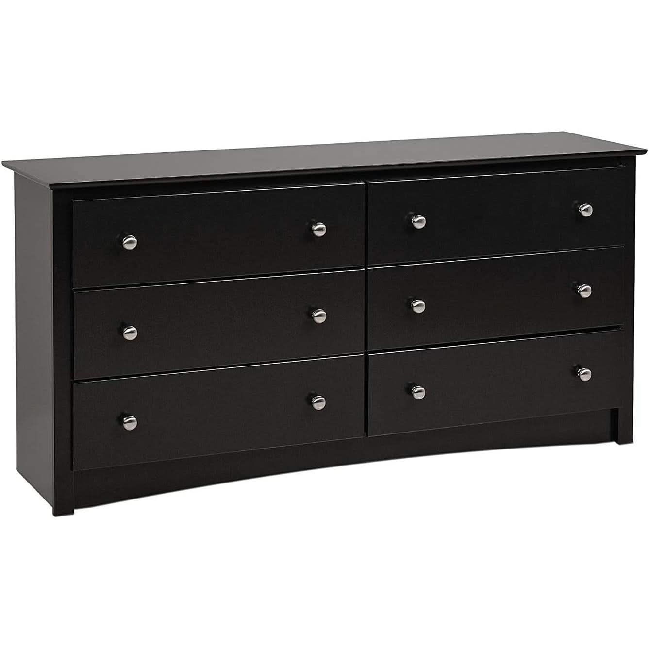 Black Sonoma 6 Drawer Dresser For Bedroom Storage And Organization