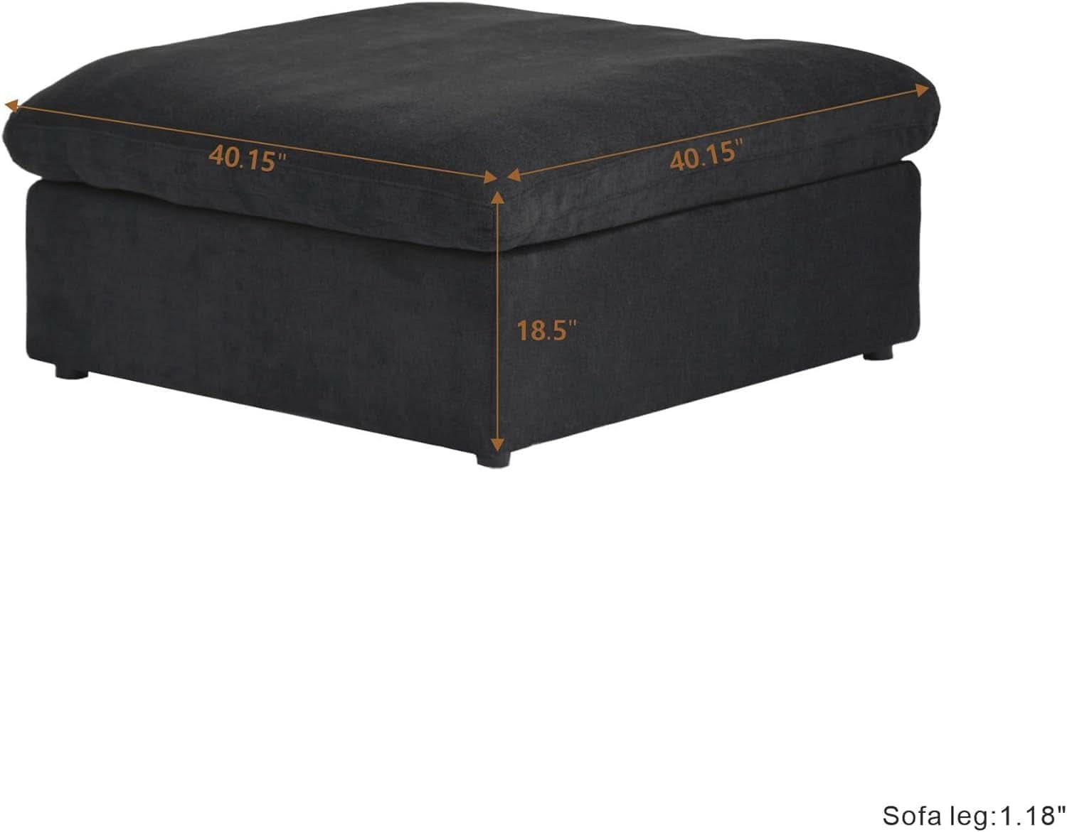 Black Storage Ottoman With Removable Cushion Covers