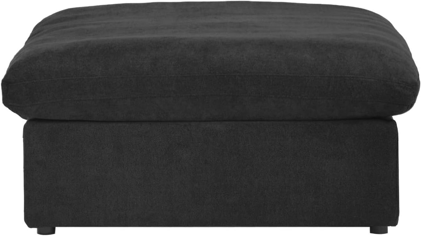 Black Storage Ottoman With Removable Cushion Covers
