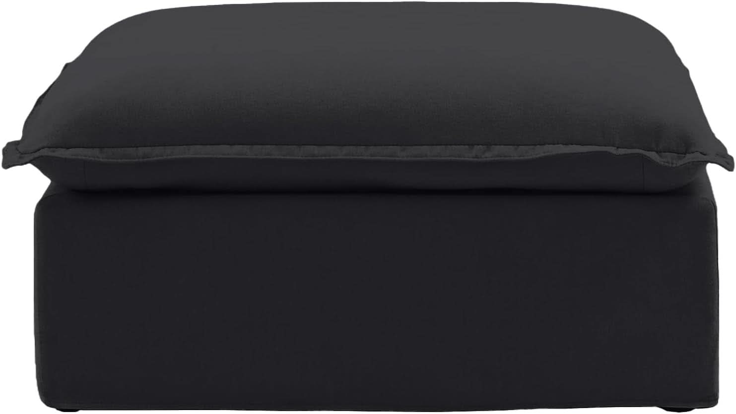Black Storage Ottoman With Removable Cushion Covers