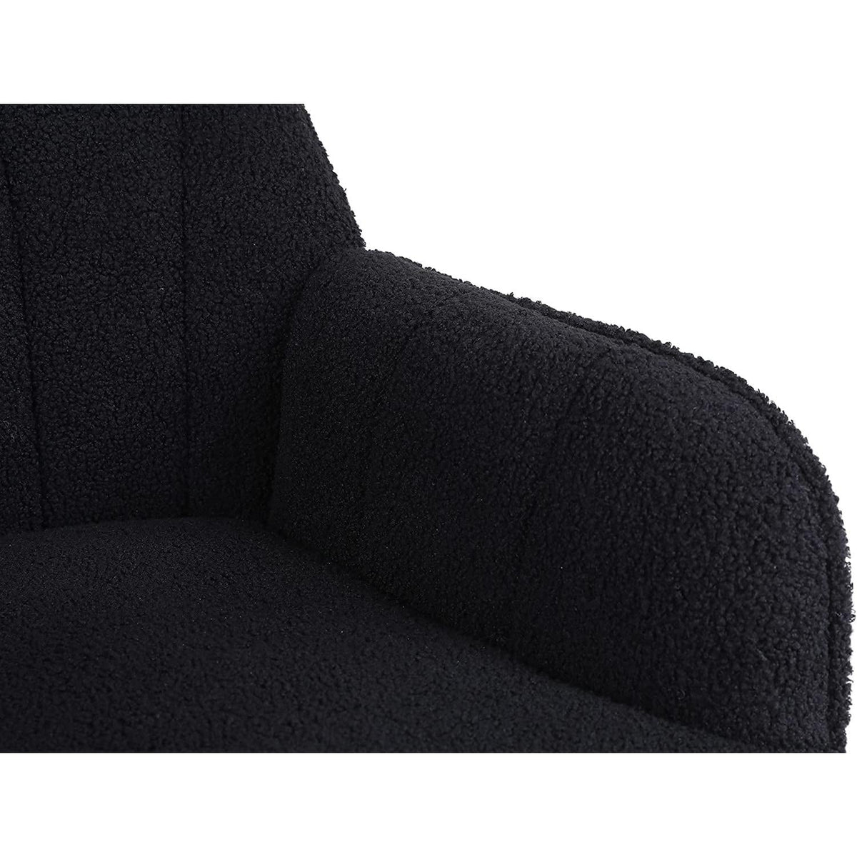 Black Teddy Fabric Armchair For Modern Home Office
