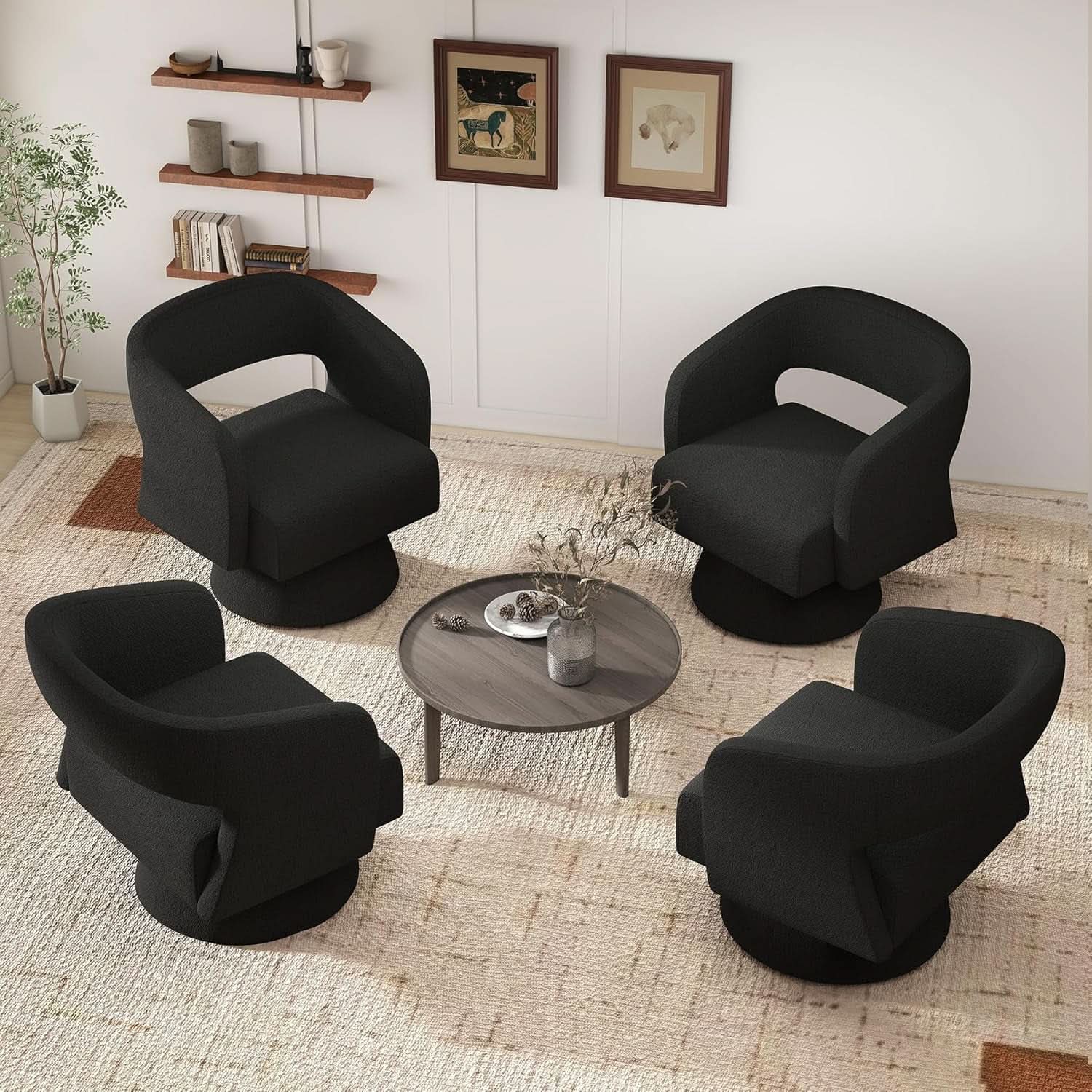 Black ThreeSixty 360 Swivel Armchair Premium Collection