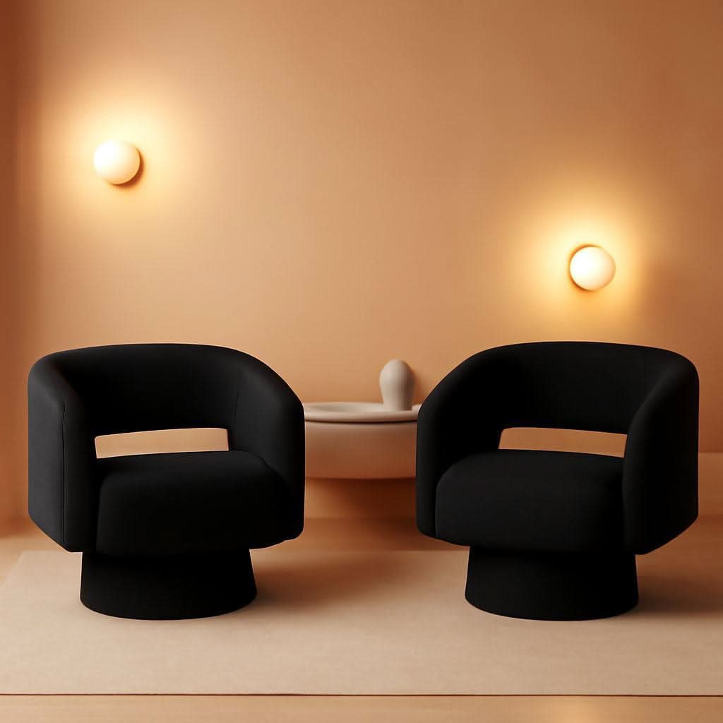Black ThreeSixty 360 Swivel Armchair Premium Collection