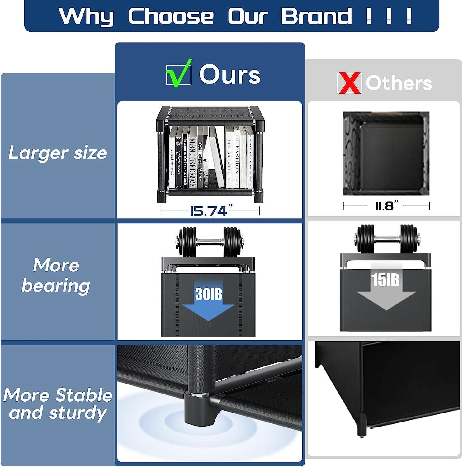 Black Twelve Cube Metal Bookcase System For Home Office