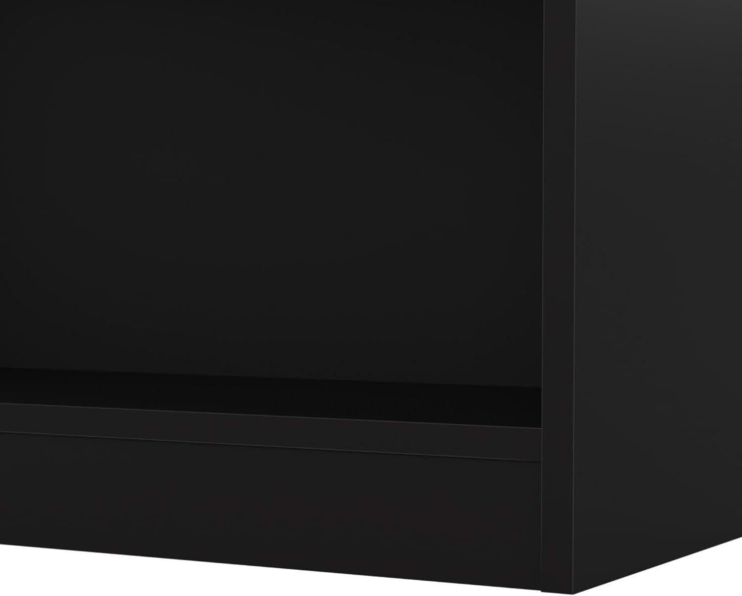 Black Universal Small 2 Shelf Bookcase Set For Home Office