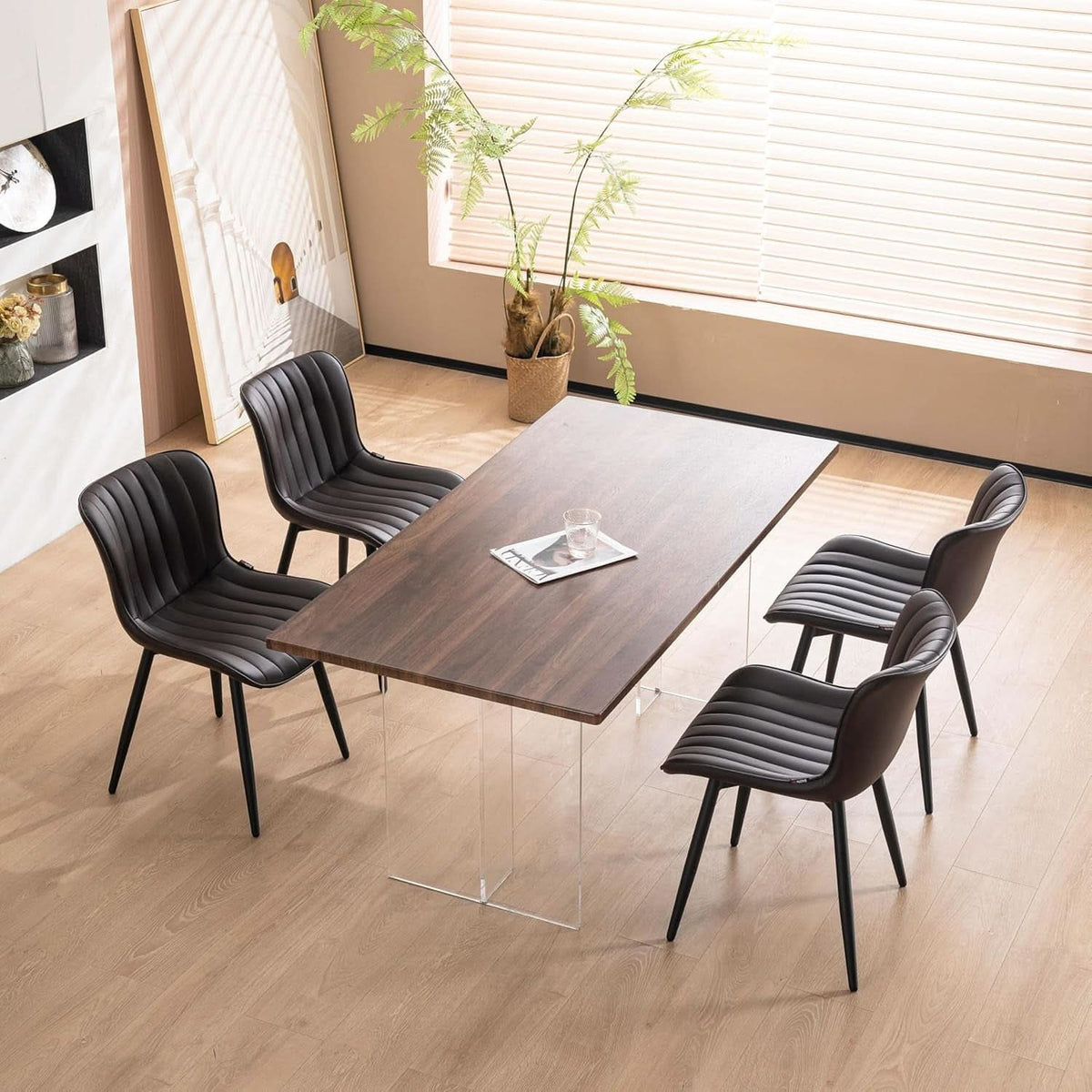 Black Upholstered Dining Chairs Set Of Two Modern Kitchen