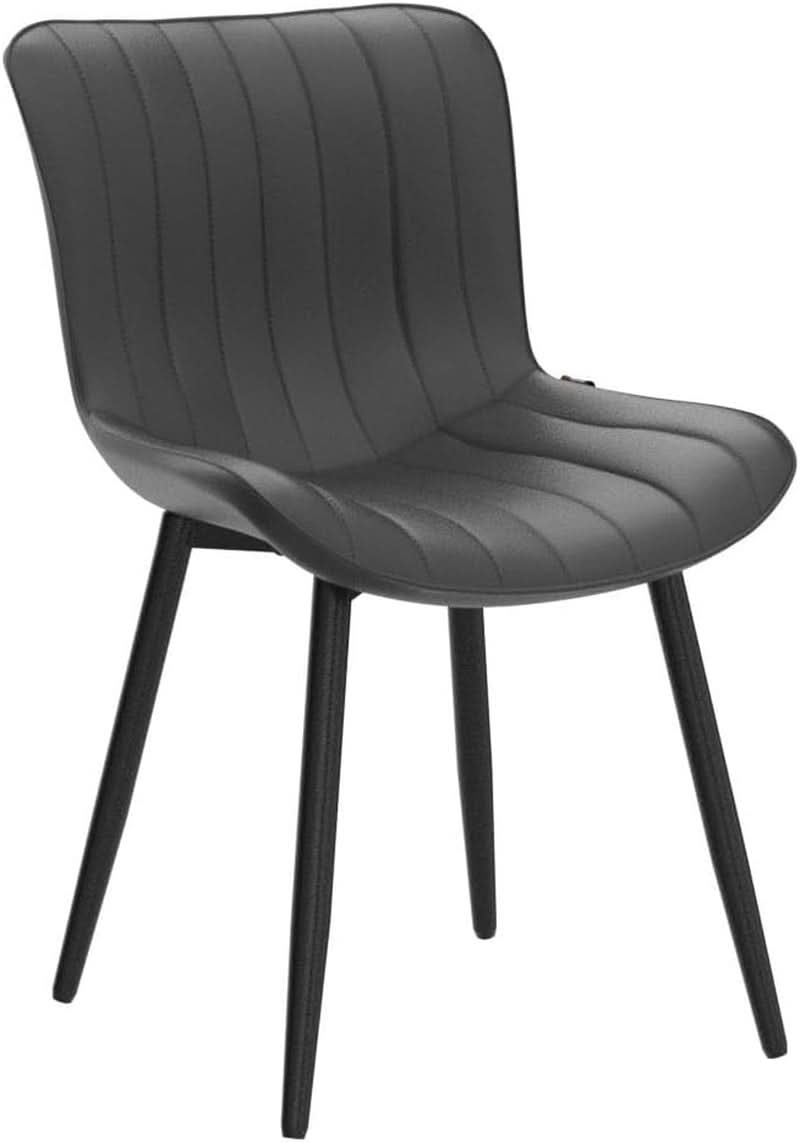 Black Upholstered Dining Chairs Set Of Two Modern Kitchen