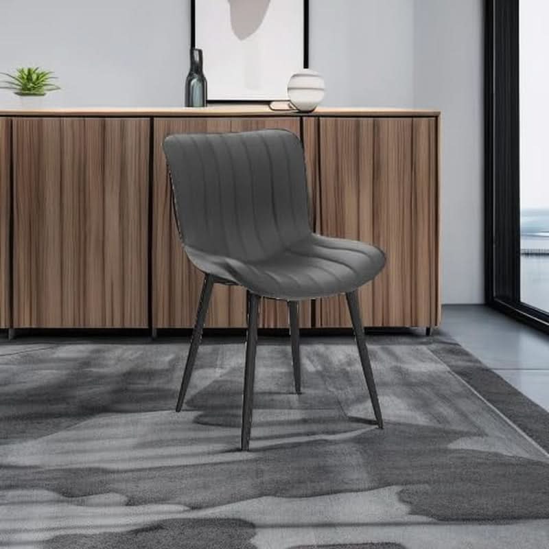 Black Upholstered Dining Chairs Set Of Two Modern Kitchen