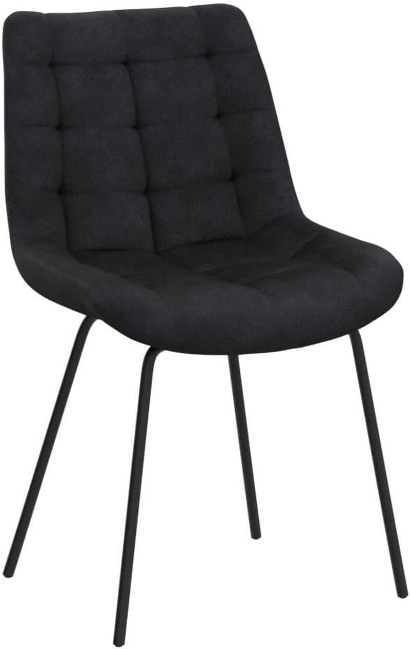 Black Velvet Upholstered Dining Chair Set Of 2 Kitchen