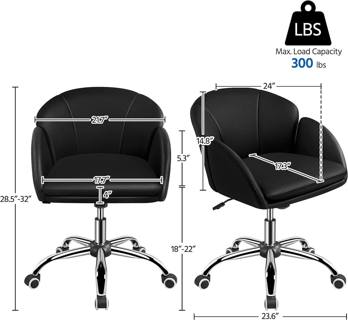 Black Velvet Upholstered Swivel Desk Chair For Office