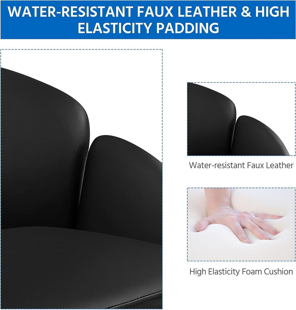 Black Velvet Upholstered Swivel Desk Chair For Office