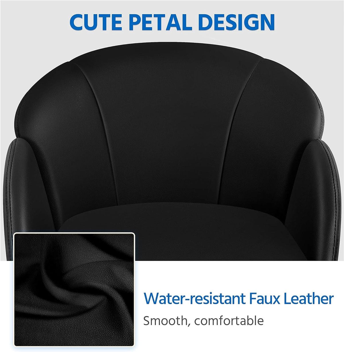 Black Velvet Upholstered Swivel Desk Chair For Office