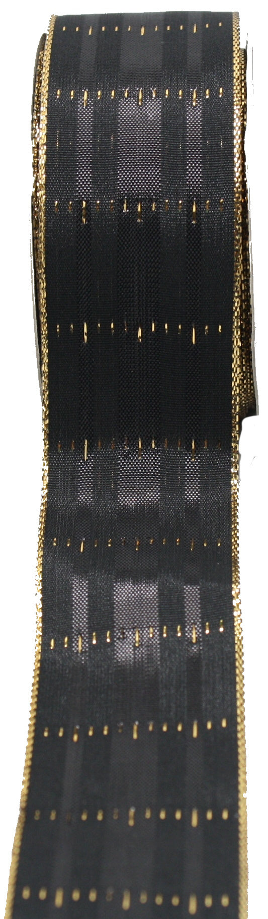 Black Wire Edge Ribbon With Gold Accents