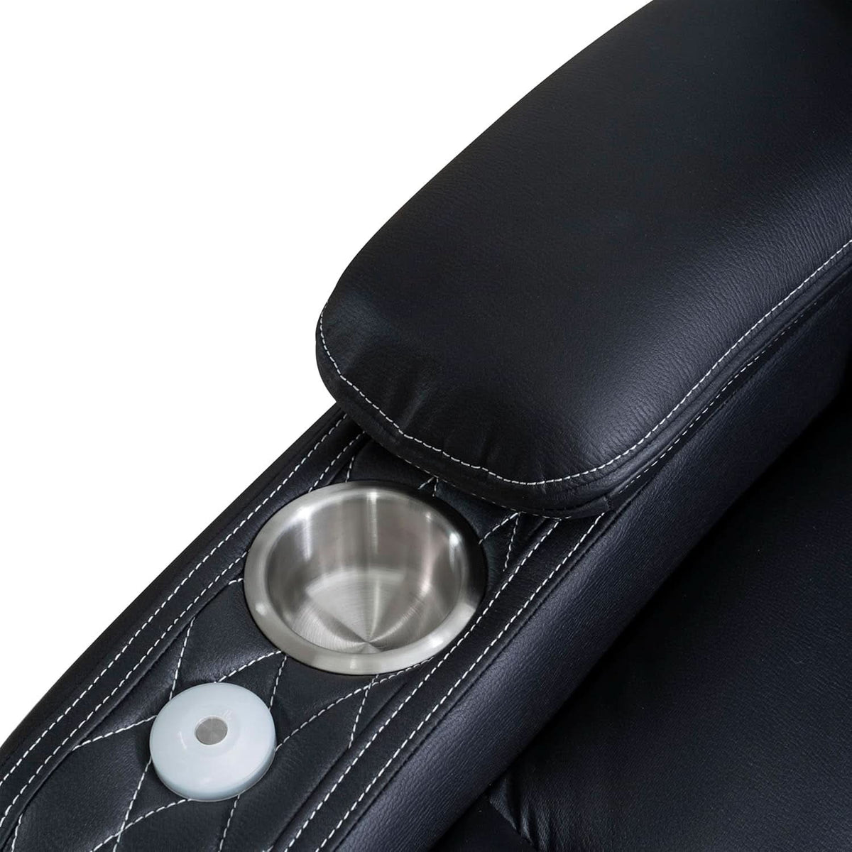 Black Wireless Charging Power Recliner Sofa With USB Ports