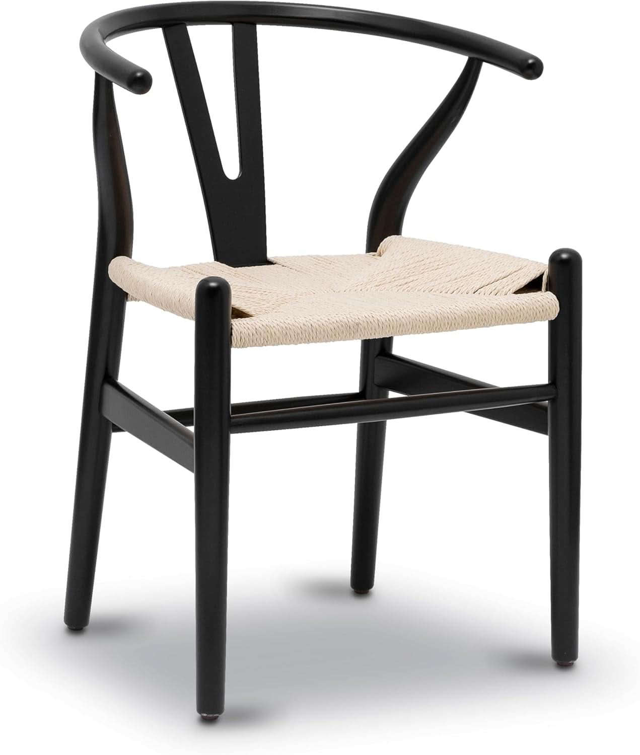 Black Wishbone Dining Chair With Armrests Eco Friendly