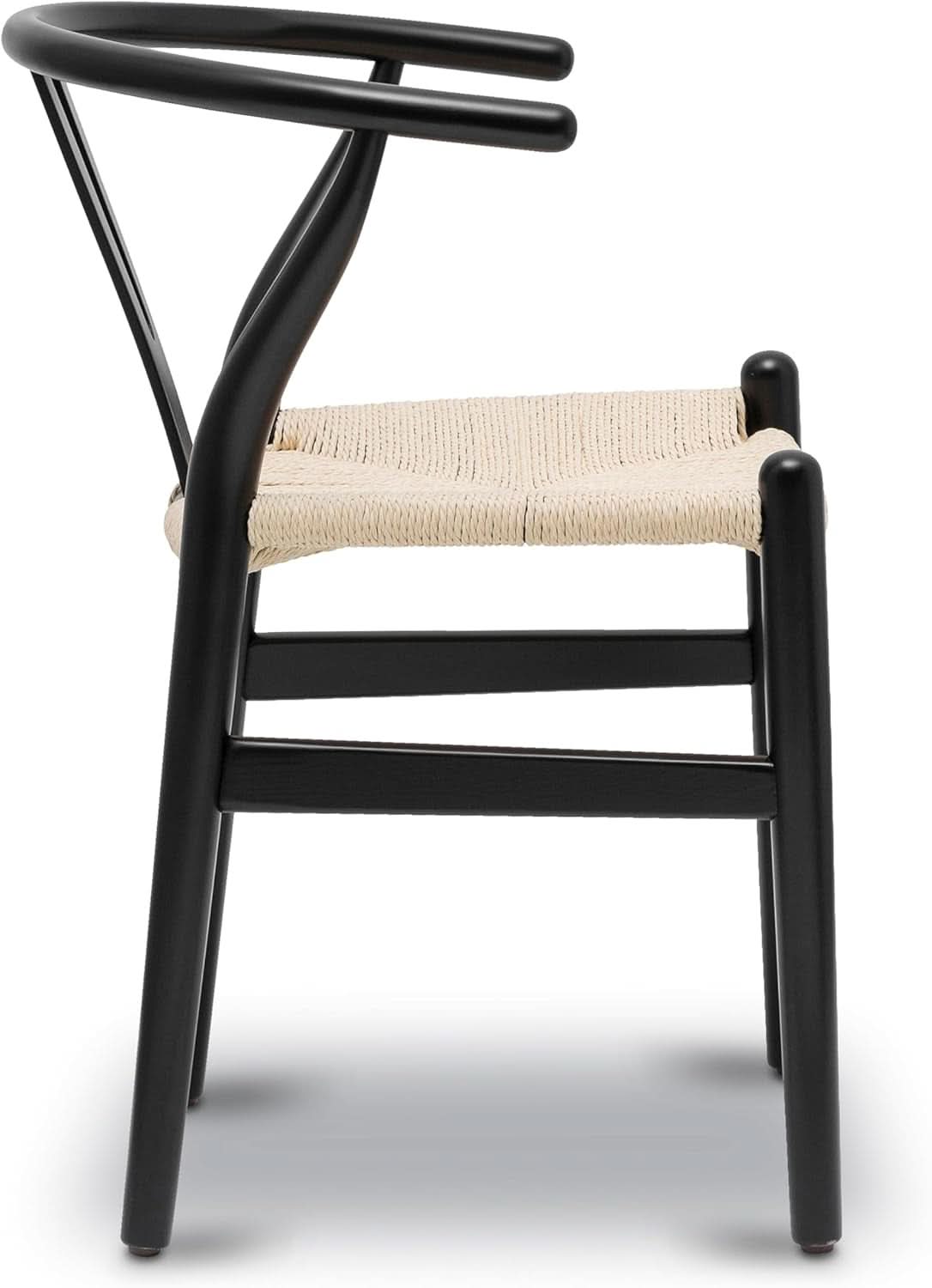 Black Wishbone Dining Chair With Armrests Eco Friendly