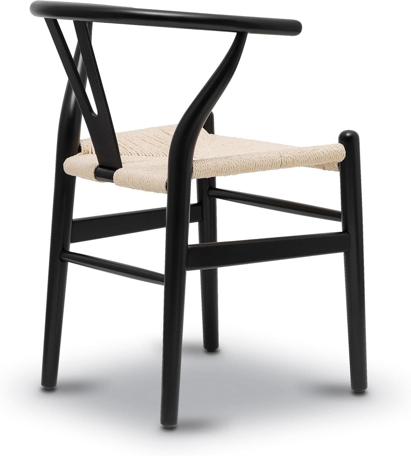 Black Wishbone Dining Chair With Armrests Eco Friendly