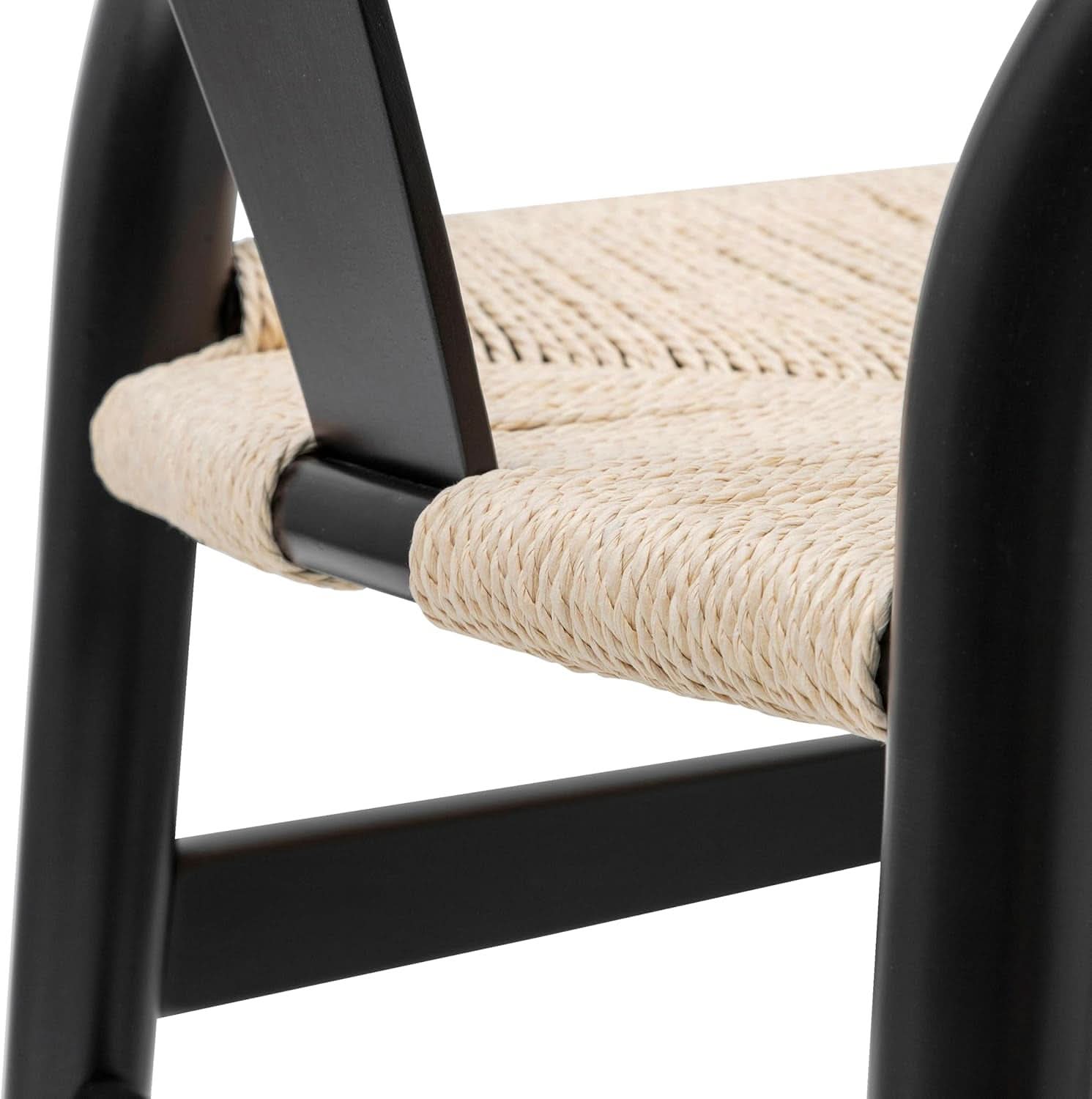 Black Wishbone Dining Chair With Armrests Eco Friendly