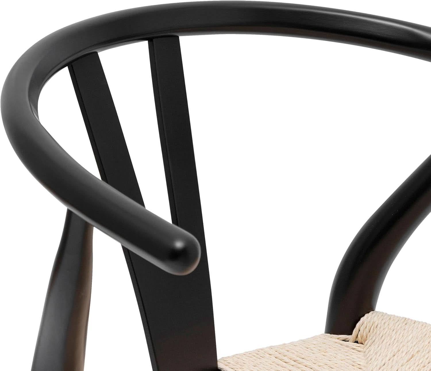 Black Wishbone Dining Chair With Armrests Eco Friendly