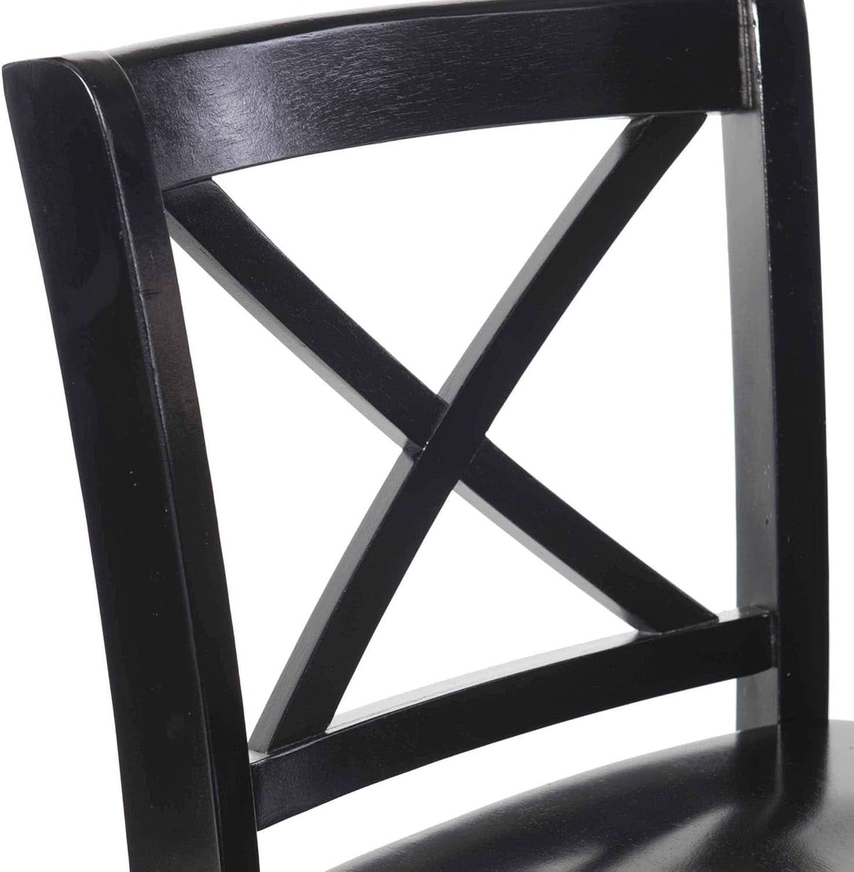 Black X Back Counter Stool 16W 37H Rubberwood Bar Stool