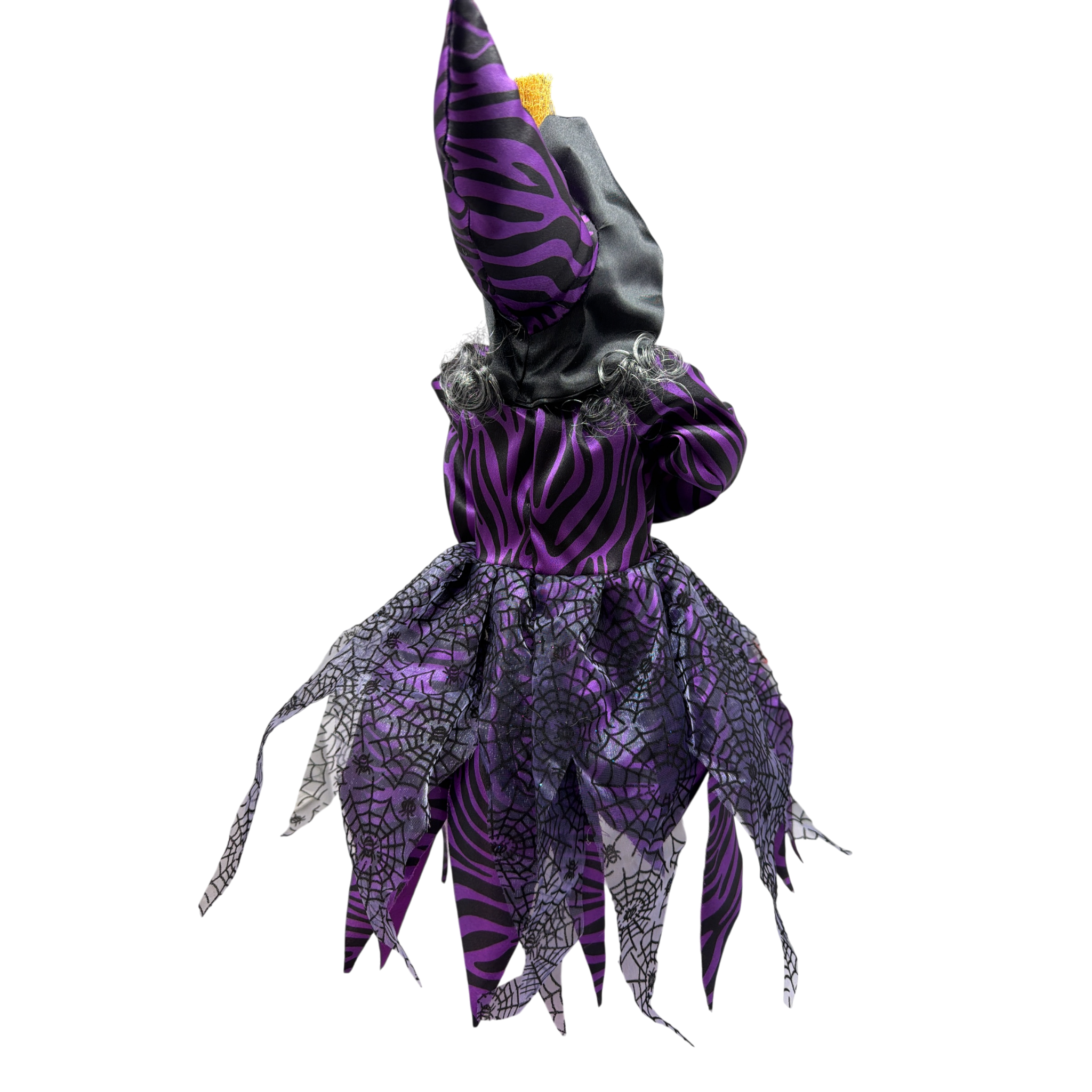 Black and Purple Fabric Sitting Halloween Witch