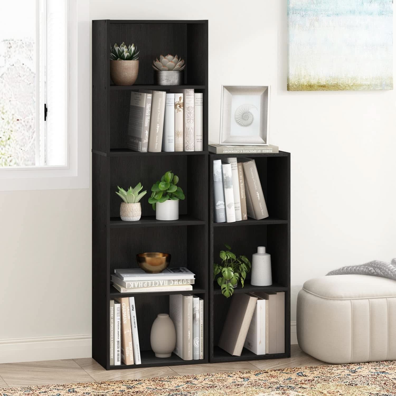 Blackwood 5-Tier Open Storage Shelves Bookcase For Living Room