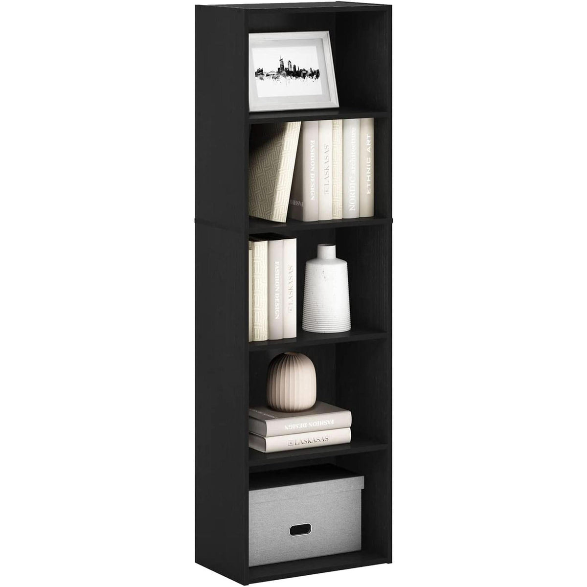 Blackwood 5-Tier Open Storage Shelves Bookcase For Living Room