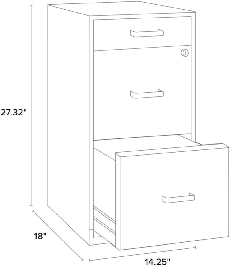 Blue 18In Deep 3 Drawer Metal File Cabinet Fully Assembled