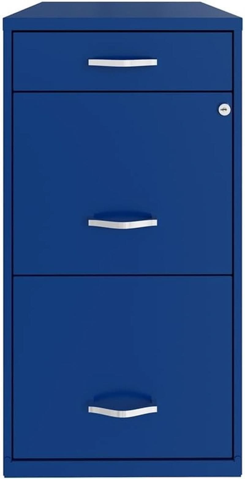 Blue 18In Deep 3 Drawer Metal File Cabinet Fully Assembled