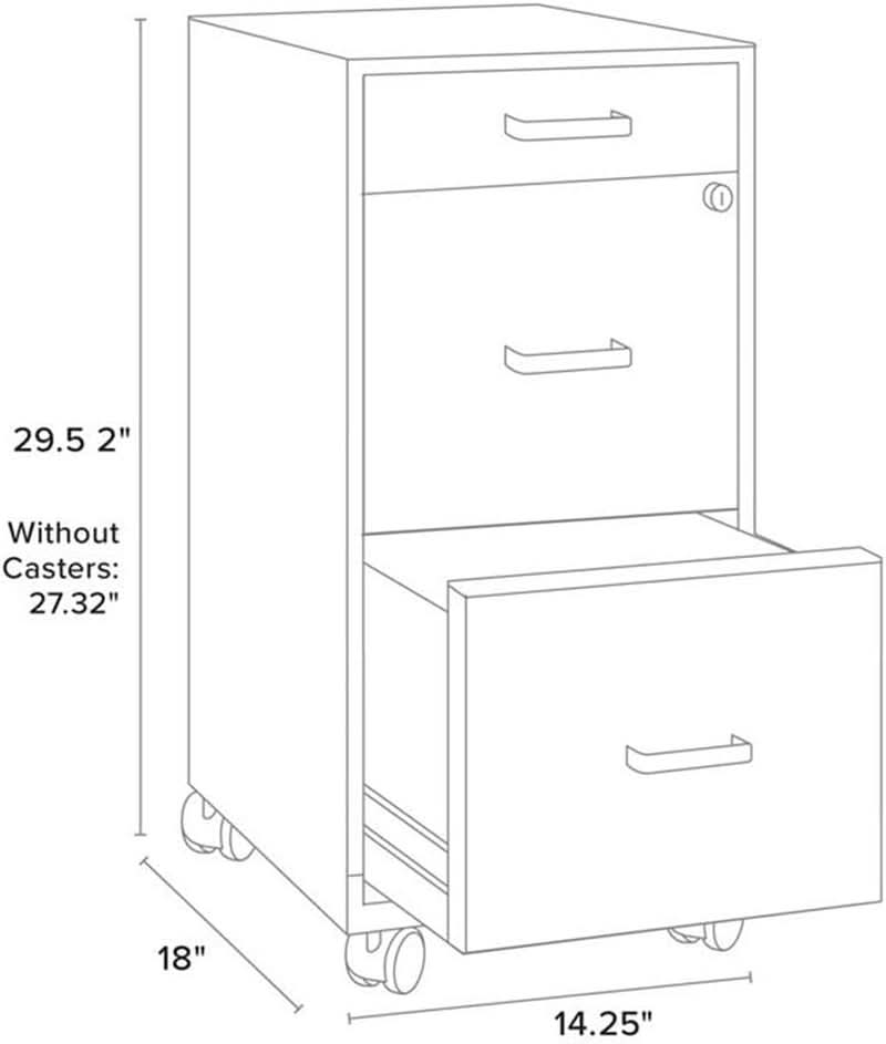 Blue 3 Drawer Vertical File Cabinet Lockable 29 Inch High Metal Office Storage For Home
