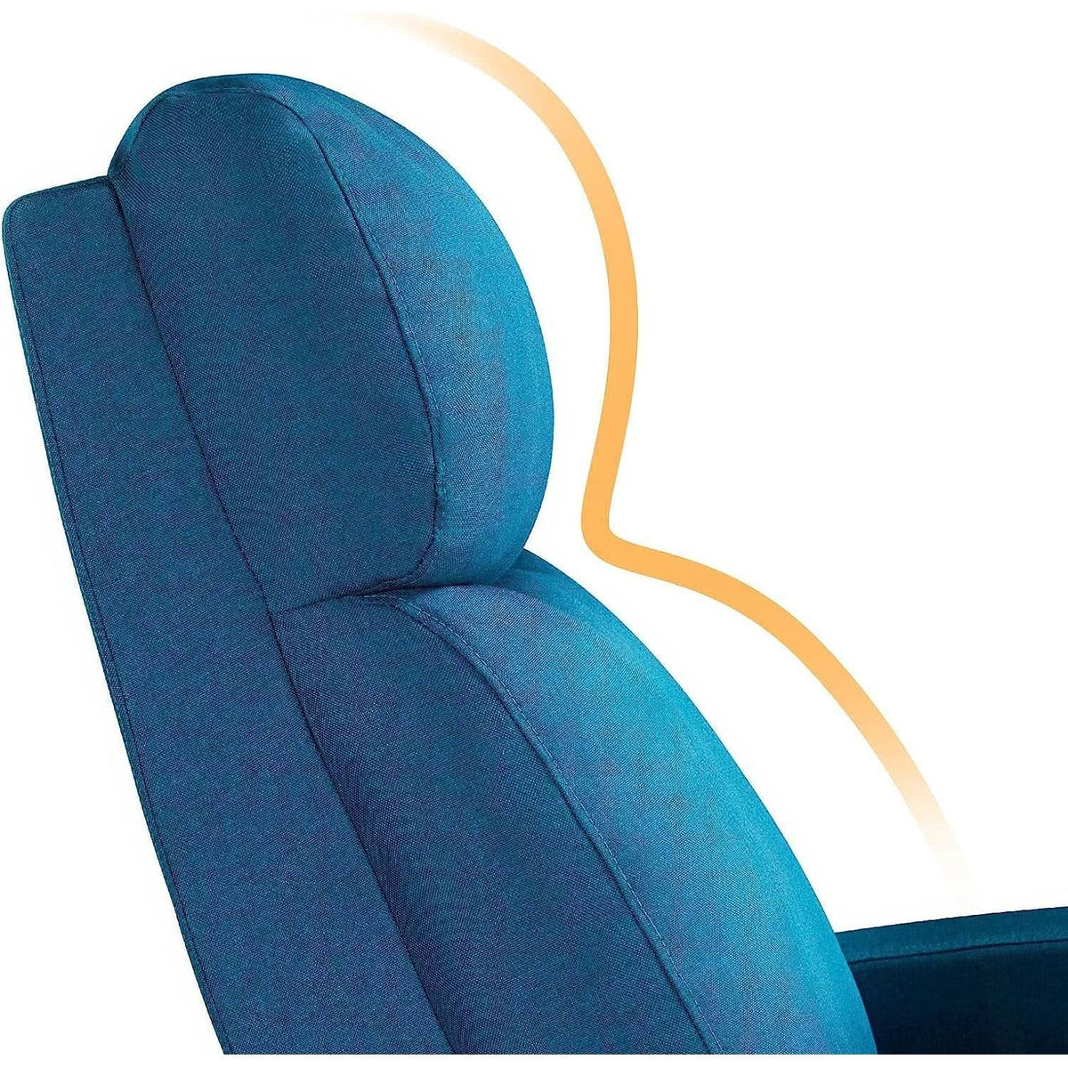 Blue Fabric Recliner Chair For Living Room Comfort