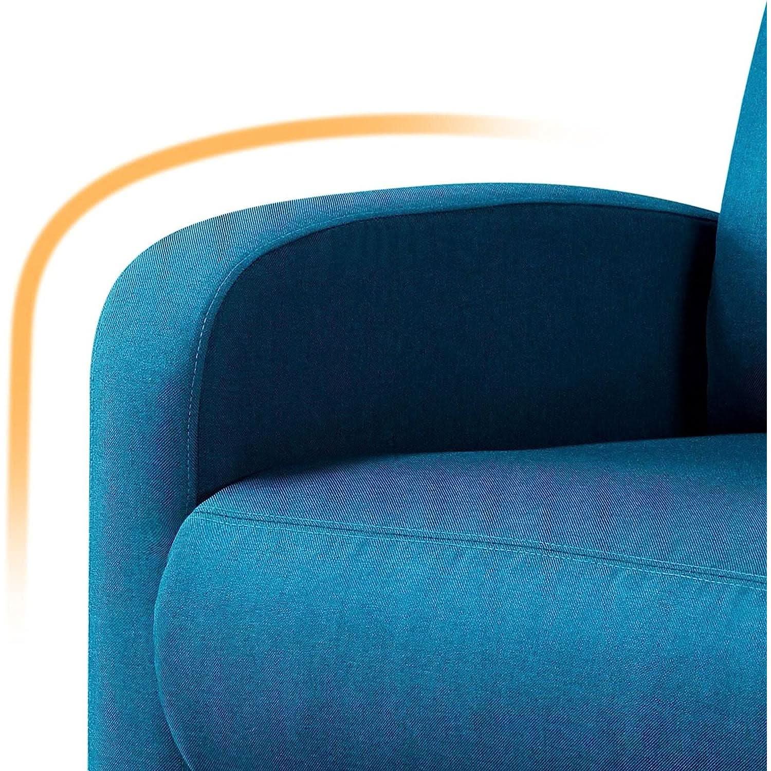 Blue Fabric Recliner Chair For Living Room Comfort