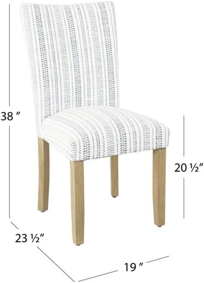 Blue Farmhouse Stripe Parsons Dining Chairs Set Of 2