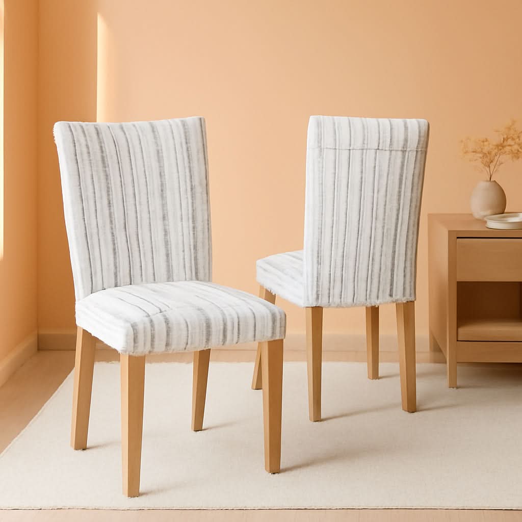 Blue Farmhouse Stripe Parsons Dining Chairs Set Of 2